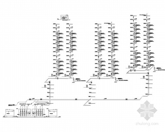 [湖南]多功能高层综合楼给排水图纸（含说明图）-给水系统图 