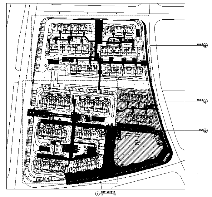 [浙江]滨湖精致生活居住区景观设计全套施工图-总平面图