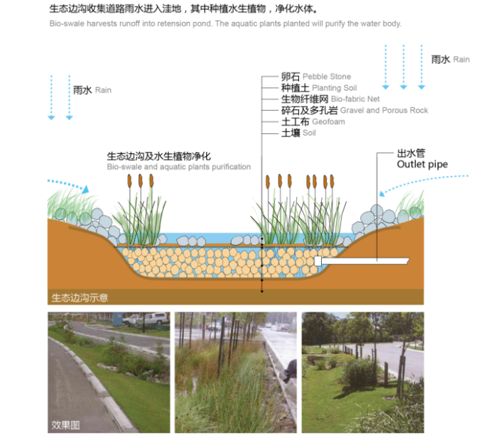 [河南]滨河生态可持续性复合廊道驿站铁路沿线绿地景观设计方案-生态边沟设计