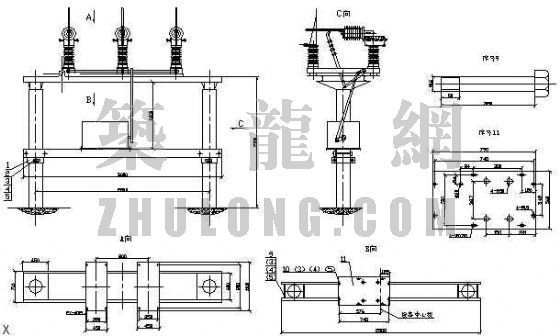 高压真空负荷开关资料下载-高压开关电器外形及安装尺寸