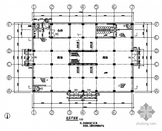 某五层钢结构商场建筑施工图（学生作业）-3