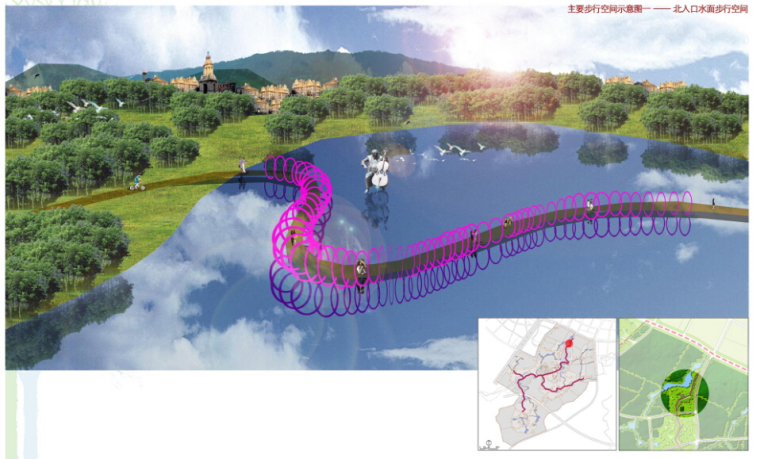 [云南]自然山林大学城景观规划方案-步行空间示意图