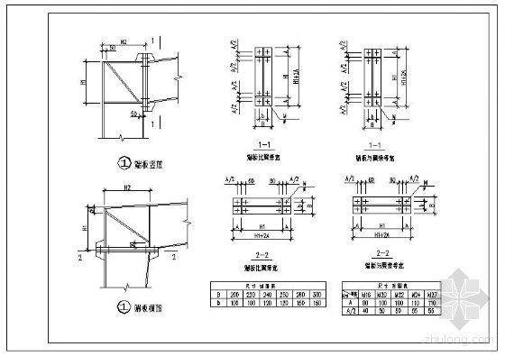 横式水落口节点设计资料下载-门式刚架梁柱拼接节点详图