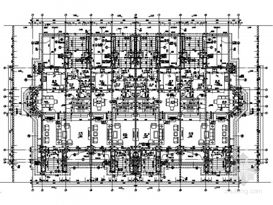 [成都]欧式风格三层拼接联排别墅建筑施工图-拼接联排别墅各层平面图