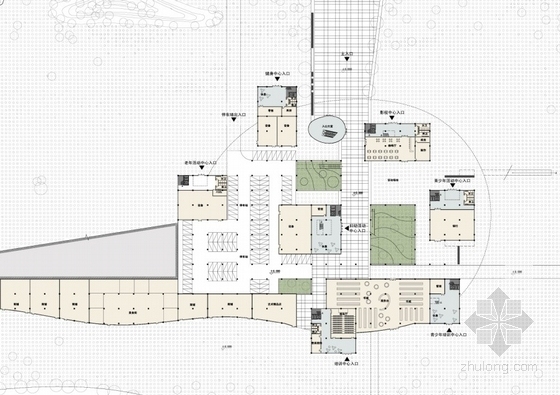 [江苏]某市民活动中心建筑设计方案文本-首层平面图