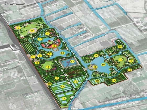 休闲农庄景观点塑资料下载-[上海]生态农庄景观设计方案