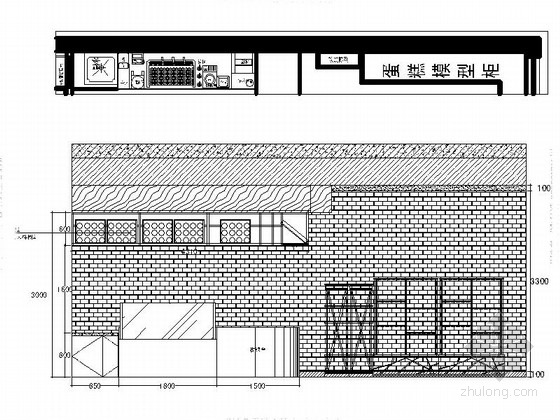 著名时尚现代风格蛋糕烘焙店室内装修施工图(含效果)蛋糕模型柜立面图