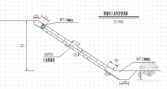 预制块护坡设计图资料下载-水泥混凝土预制块护坡