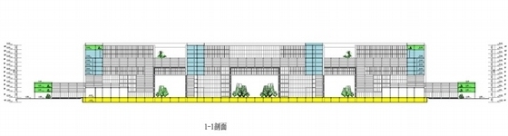 [山东]玻璃幕墙办公区规划及单体设计方案文本（含cad）-办公区剖面图