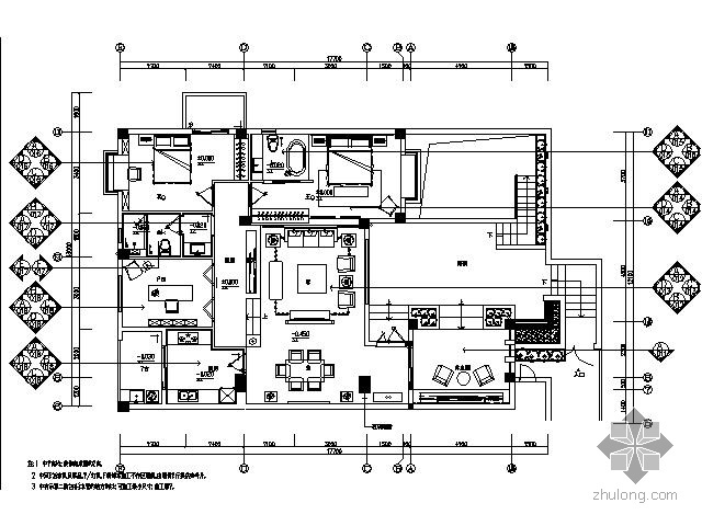 传统中式样板房施工图资料下载-现代中式风格跃层式样板房施工图（含效果）