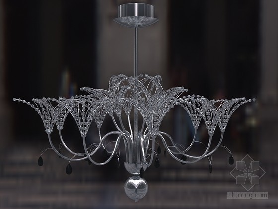 水晶吊灯吊灯资料下载-花式水晶吊灯3D模型下载