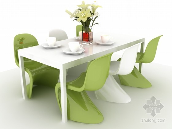 餐椅3d模型资料下载-餐桌椅3d模型