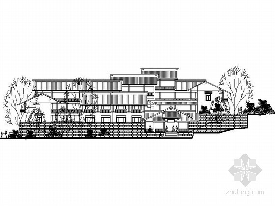 某风景区度假山庄资料下载-[临海]某风景区度假山庄建筑方案图