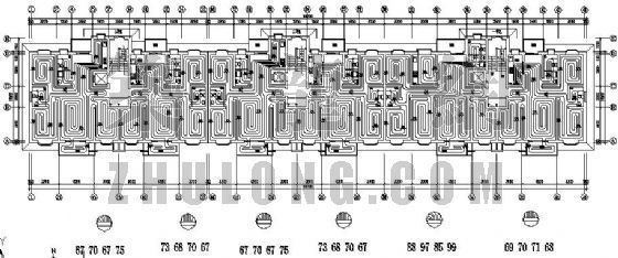 住宅楼平面图多户型资料下载-某住宅楼地板敷设采暖平面图