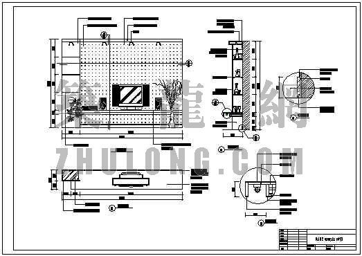 监控室电视墙CAD资料下载-电视墙详图