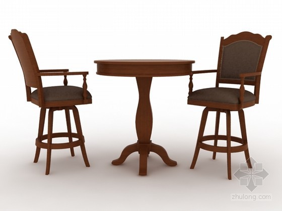 休闲餐桌3d模型资料下载-休闲餐桌椅