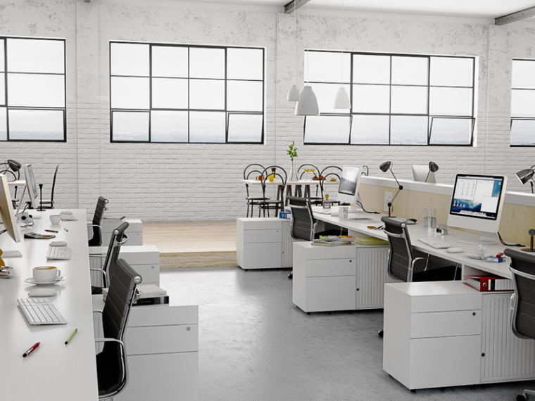 室内办公室模型下载资料下载-清新办公室3D模型下载