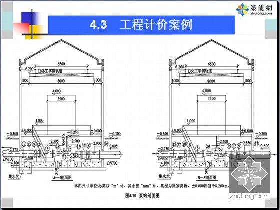 [极其全面]建筑设备安装工程定额与工程量清单计价名师精讲1151页(工程计价案例共8章)-泵站剖面图