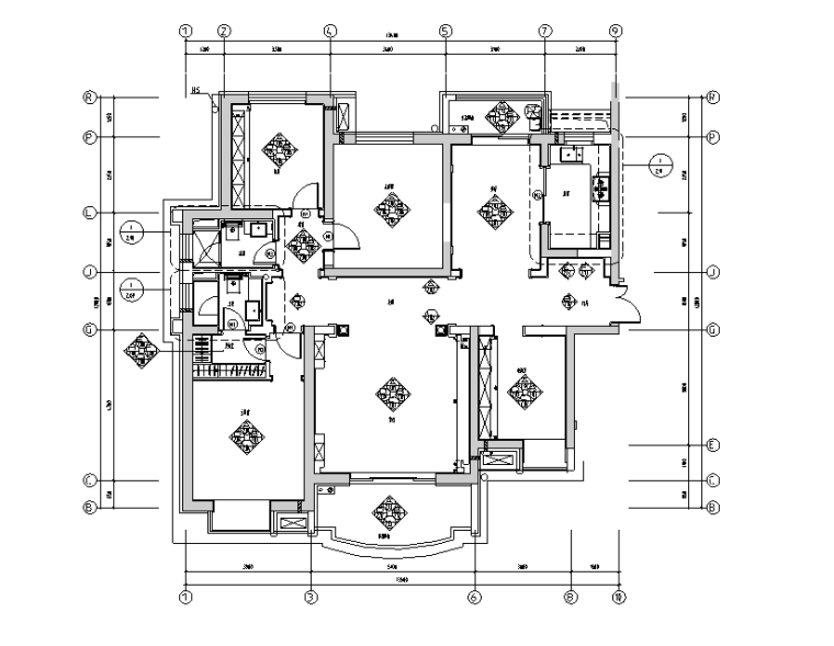 [上海]高档法式奢华样板房设计施工图（附效果图）-家具尺寸及索引图