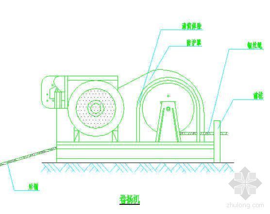 安全示意图cad资料下载-卷扬机安全防护示意图