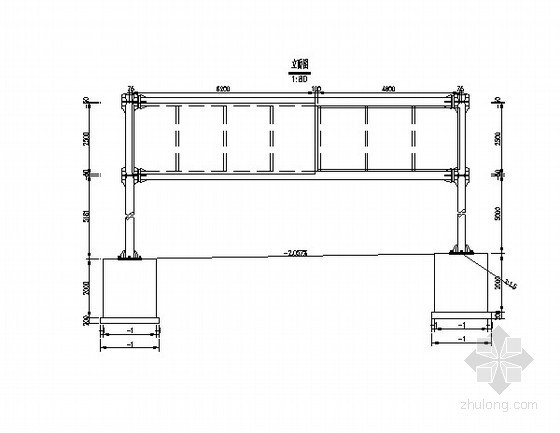 基础构造模型su资料下载-公路门架式(圆柱)标志基础构造图