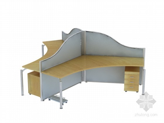 办公桌CAD家具施工图资料下载-办公桌3D模型下载