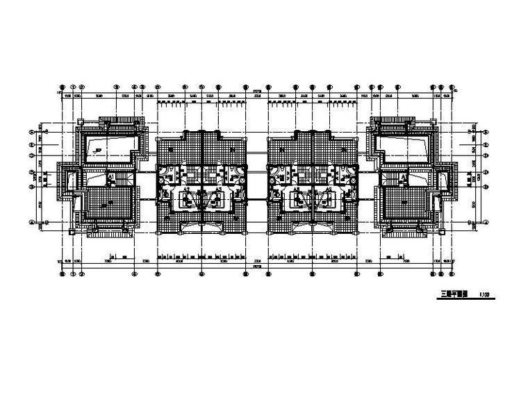 [山东]三层新中式风格叠拼及联排式别墅建筑施工图-三层新中式风格叠拼及联排式别墅建筑