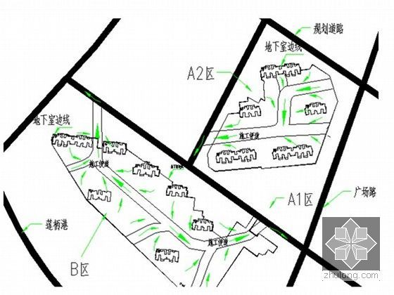 [福建]商住楼土方开挖及基坑支护施工方案（PHC管桩）-土方运输示意图