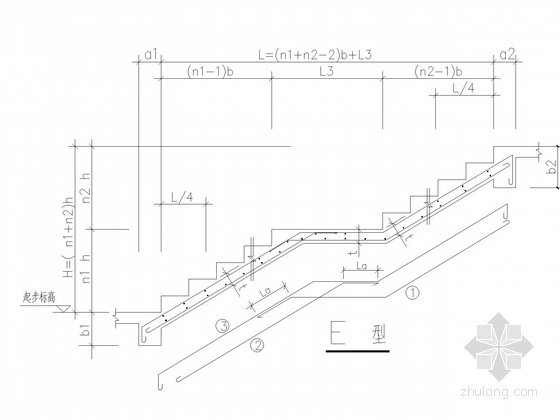 住宅楼构造节点详图资料下载-住宅楼板式楼梯通用节点构造详图