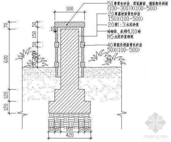 钢结构房屋剖面图资料下载-矮墙剖面图