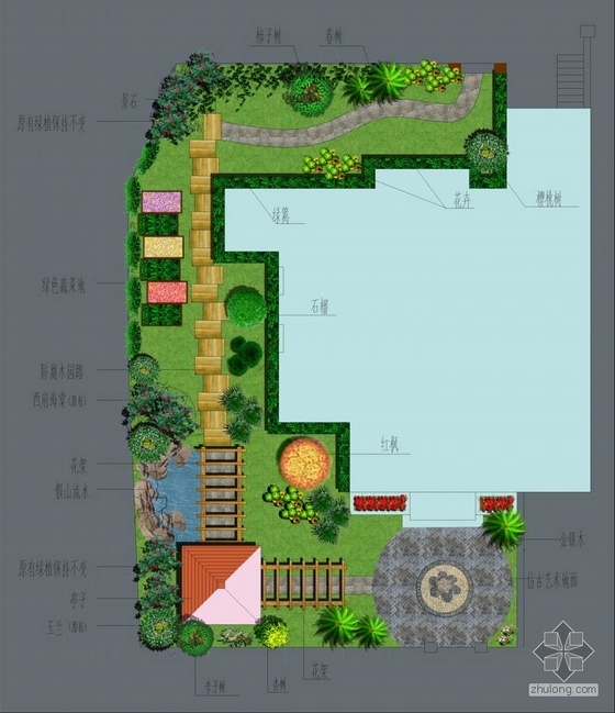 北京某别墅庭院设计方案平面- 