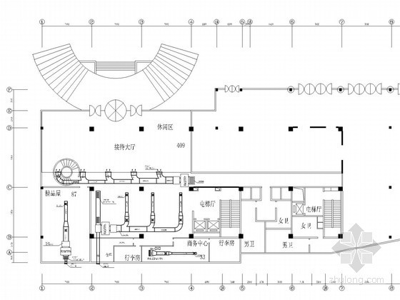 国际大酒店设计资料下载-[北京]国际大酒店空调通风防排烟系统设计施工图（平面图全面）