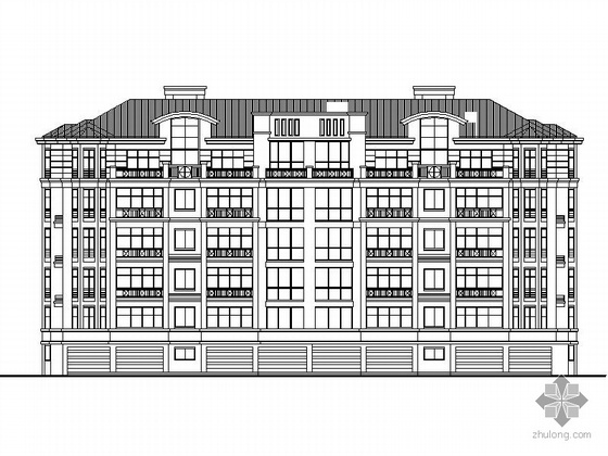 底层架空图纸资料下载-[浙江]某小区4栋六层底层架空住宅楼初步设计图