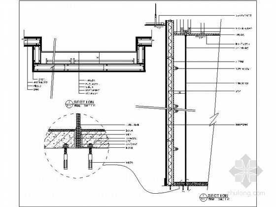 [图块/节点]某店铺二层广告灯箱节点详图