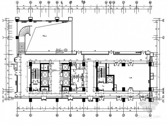 CAD局部空间图资料下载-酒店式商务公寓大厦走廊局部装修图