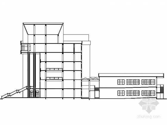 一层小型图书馆建筑图资料下载-某学校八层图书馆建筑方案图