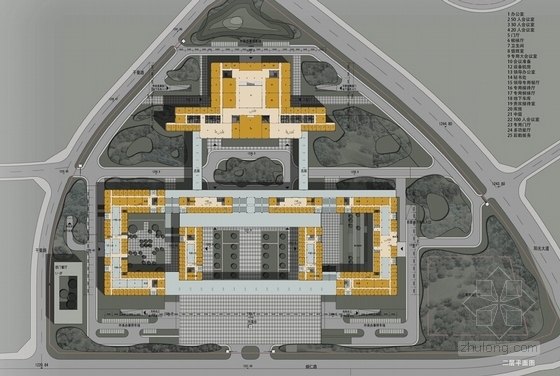 [四川]现代风格政府商务办公楼建筑设计方案文本（两个方案）-现代风格政府商务办公楼各层平面图