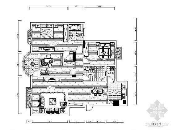 低层住宅户型平面设计资料下载-三个家装户型平面设计图