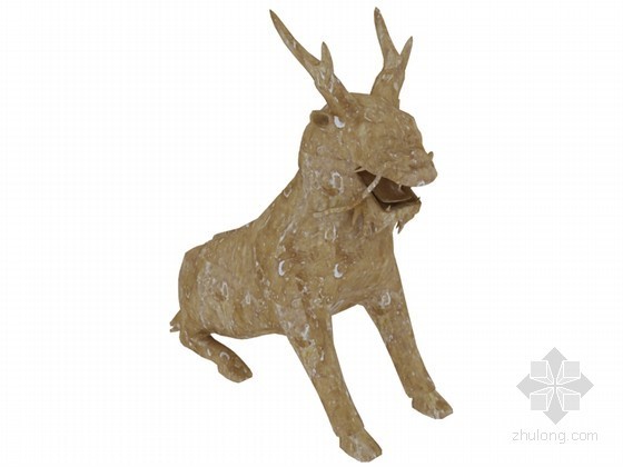 莲花雕塑3d模型资料下载-动物雕塑3D模型下载