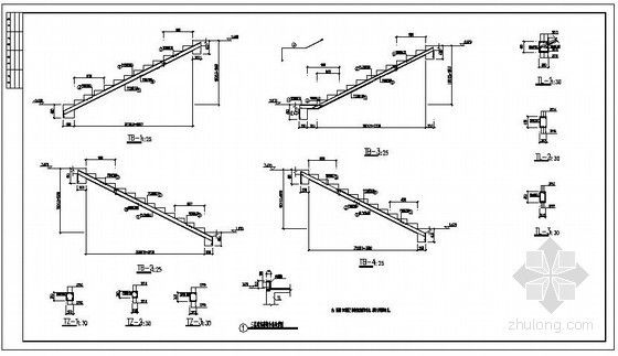 楼梯配筋详图资料下载-某职工宿舍楼梯配筋节点构造详图