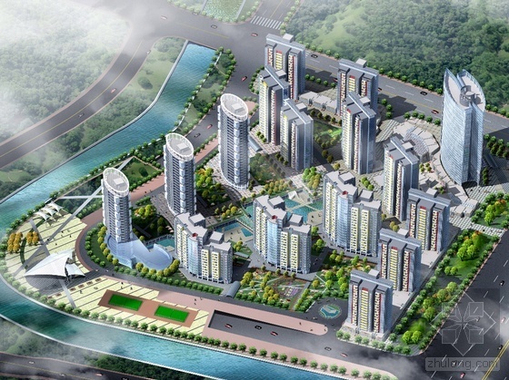 住宅含商业建筑方案设计资料下载-[天津]某区成熟现代住宅小区建筑方案设计（含户型、3个竞标模型、