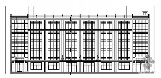 商办楼建筑资料下载-某五层底商办公楼建筑施工图