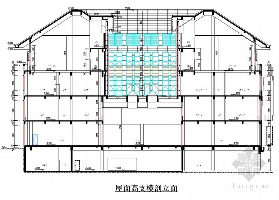 斜屋面高支模施工方案资料下载-艺术馆坡屋面高支模施工方案（最高17.05m）