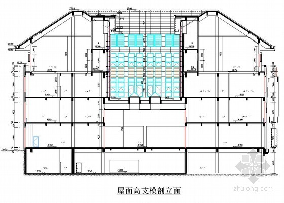 屋面扣件式悬挑支模架资料下载-艺术馆坡屋面高支模施工方案（最高17.05m）