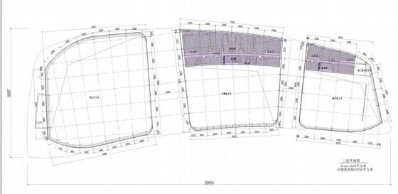 [山东]流线型统一壳状屋面综合水上体育馆建筑设计方案文本（含CAD）-流线型统一壳状屋面综合水上体育馆建筑平面图