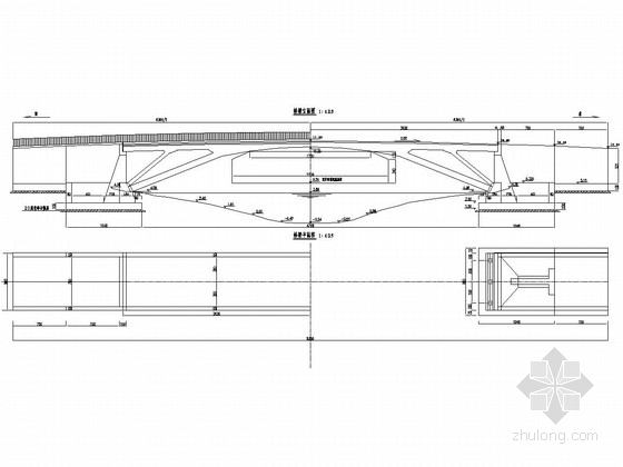 20米景观拱桥施工图资料下载-1-50m刚架拱桥全套施工图（15张）