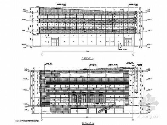 4框架结构建筑图资料下载-[哈雷4S店]三层框架结构施工图（含建筑图）