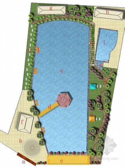 商业景观平面方案资料下载-度假山庄景观设计平面方案