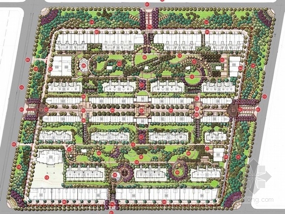 托斯卡纳风格别墅景观设计资料下载-[长春]托斯卡纳风格住宅规划设计方案
