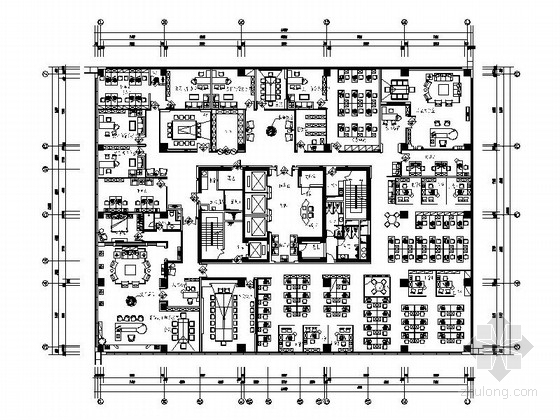 装饰公司室内布置图资料下载-著名装饰公司设计现代风格办公楼室内装修施工图